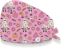 Adjustable Scrub Cap with Buttons & Sweatband, Working Hat with Elastic Tie Back by Unknown