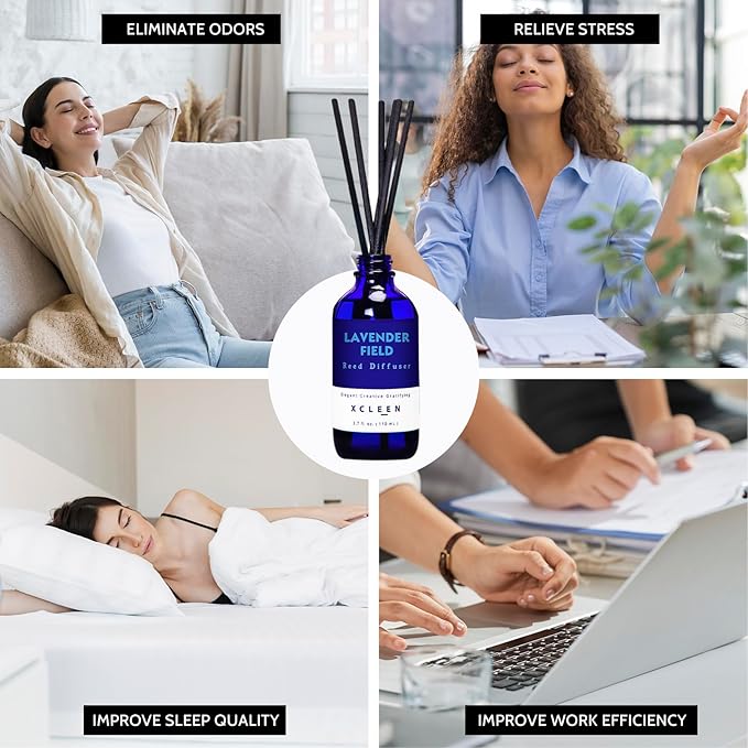 Xcleen Reed Diffuser Set, Lavender Field Oil Diffuser - Image 5