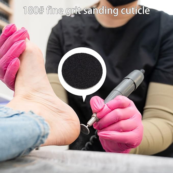Sanding Paper Discs with Metal Nail Drill Bit Pedicure Sanding Disc 100pcs - Image 2