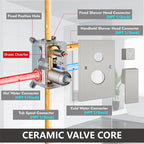 Midanya Shower System with Tub Spout, Bathtub Shower Faucet Set with Square - Image 6