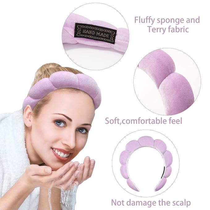 Ayesha Spa Headband for Women Sponge Headband for Washing Face Clouds Soft - Image 4