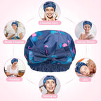 2 PCS Waterproof Shower Caps, Oversized Adjustable Hair Cap - Image 7