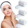 Denfany Spa Headband 3 Pack Ultra Soft Adjustable Face Wash Headband Terry by EssentialLife