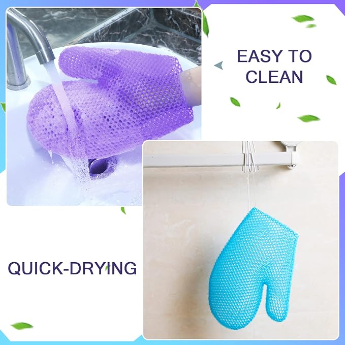 Karenhi 2 Pcs Honeycomb Exfoliating Glove Bath Mitt Body Spa Scrubber, - Image 6