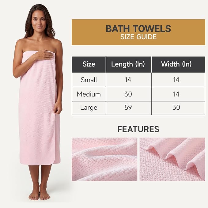 REDKISS 6 Piece Pink Towel Set, Extra Large Microfiber Bathroom Towels Set - Image 3