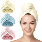 3 Pack Microfiber Hair Towel Wrap by YHPDYL