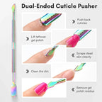 Makartt Cuticle Trimmer: Cuticle Nipper and Cuticle Pusher Set, Rainbow - Image 4