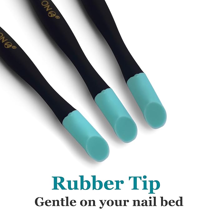 IVON 3 Pack Cuticle Trimmer Pusher Remover, Rubber Tip Gentle on Nail Bed - Image 2