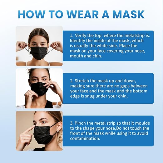 Borje Disposable Face Mask, 3 Ply Protection Face Masks - Image 6