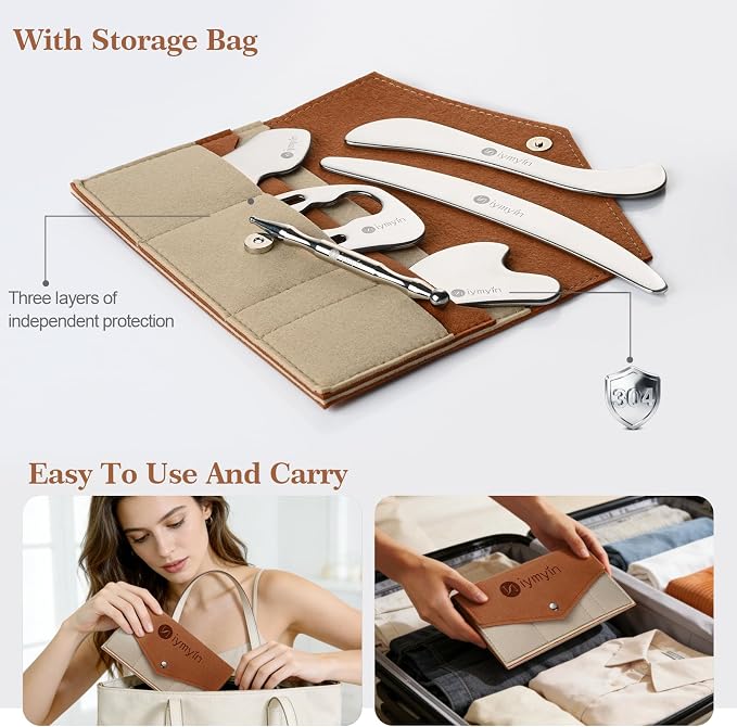 6-in-1 Stainless Steel Muscle & Fascia Scraper Tool Set, - Image 7