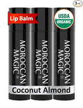 Moroccan Magic Organic Coconut Almond Lip Balm 3 Pack | Ultra-Hydrating Argan & by MoroccanMagic