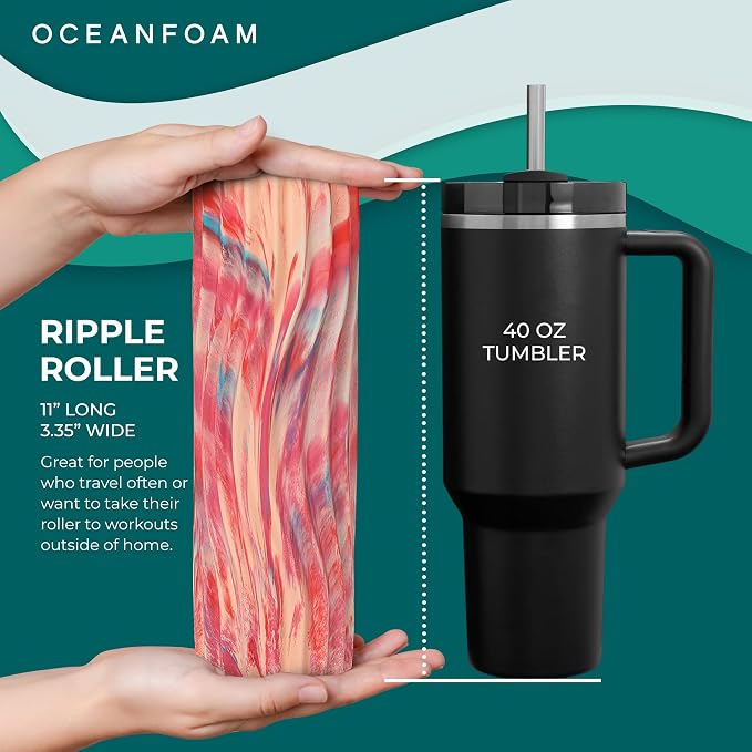 Oceanfoam Ripple Travel Foam Roller Firm Mini Foam Roller - Image 2