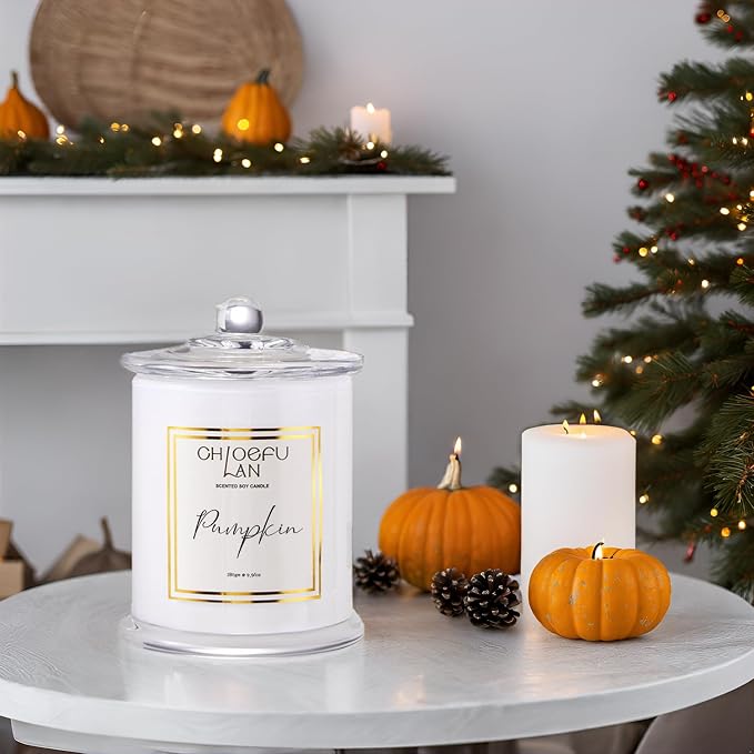 Chloefu LAN Pumpkin Candle, Fall Candles - Image 3