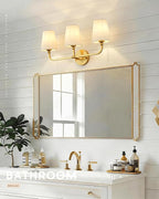 3-Light Bathroom Light Fixtures, Brushed Gold Vanity Lights - Image 5