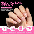 UNA GELLA Medium Oval Fake Nails Pre-shape 216pcs Round Gel Nail Tips Press on - Image 4