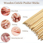 GOLD HONEY 360PCS Cuticle Pusher Wood in Boxed - Image 2