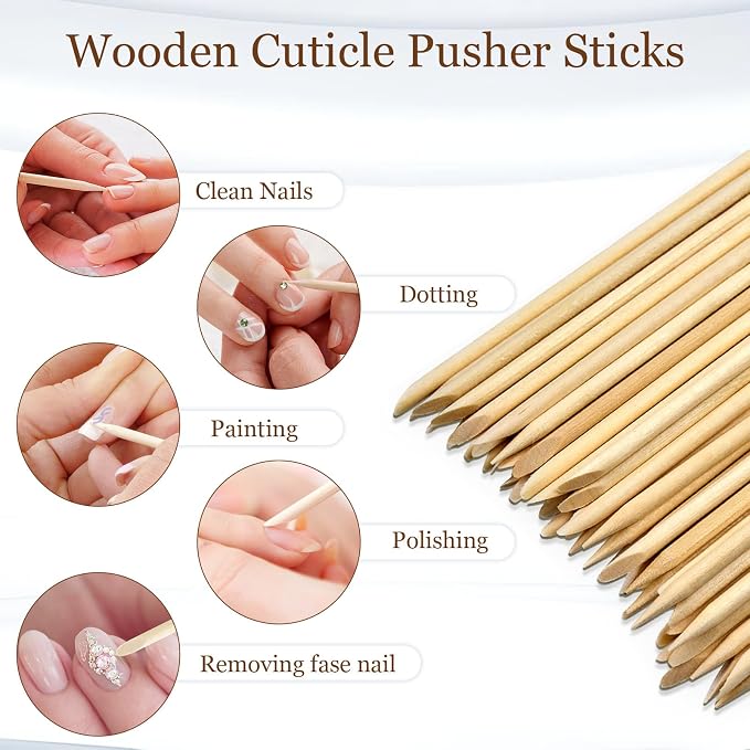 GOLD HONEY 360PCS Cuticle Pusher Wood in Boxed - Image 2
