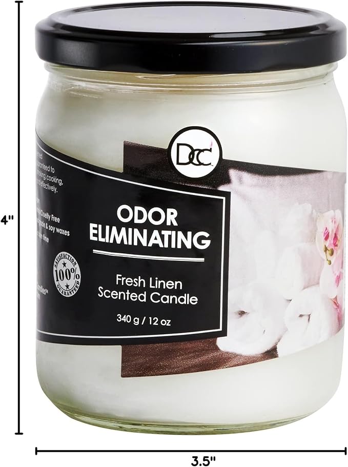 Fresh Linen Odor Eliminating Highly Fragranced Candle - Image 7