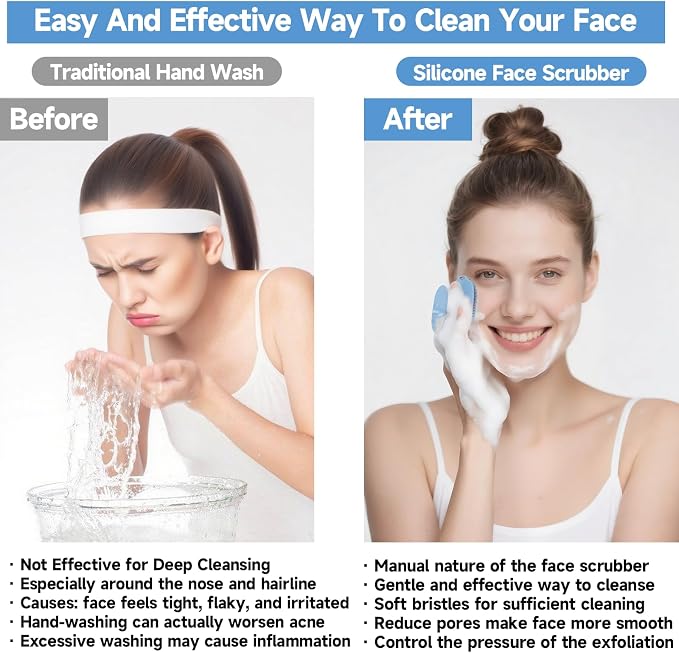 2 PCS Face Scrubber, Soft Silicone Face Exfoliator - Image 5