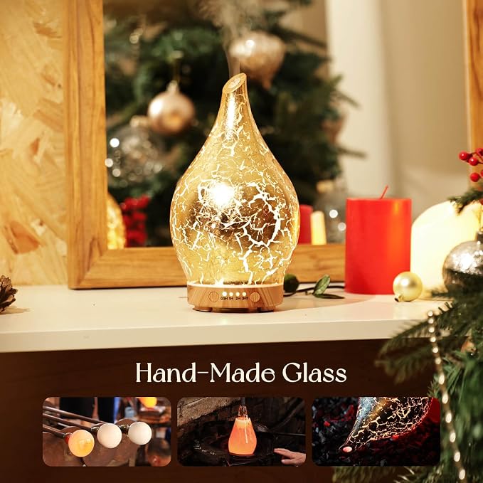 Porseme Essential Oil Diffuser Glass Aromatherapy Ultrasonic Humidifier - Image 5