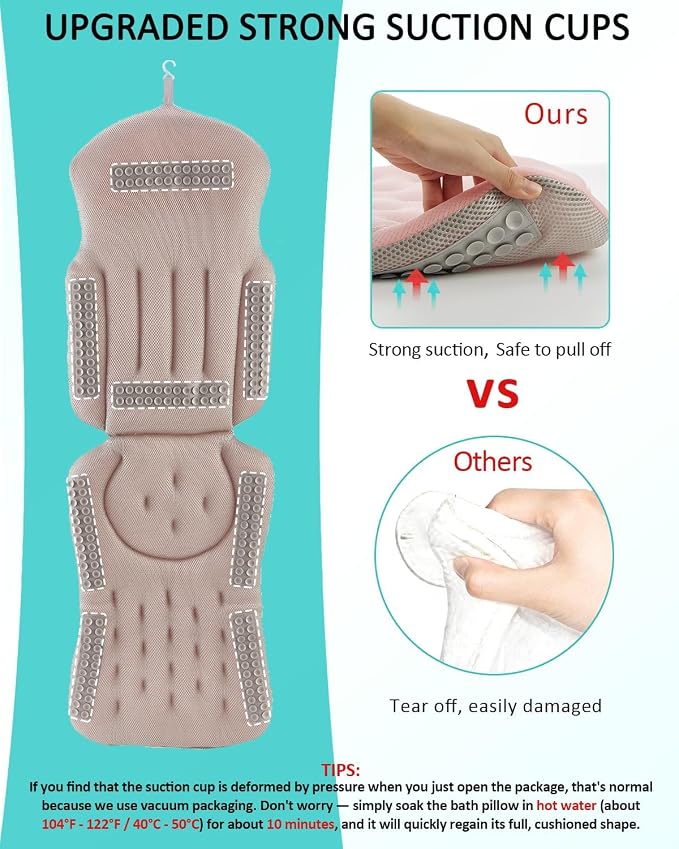 Full Body Bath Pillow for Bathtub, 5D Thick Tub Pillow for Bathtub - Image 4