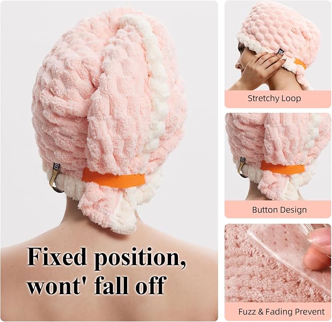 Hair Drying Towels, 19.7x31.5 inch Hair Towels - Image 4