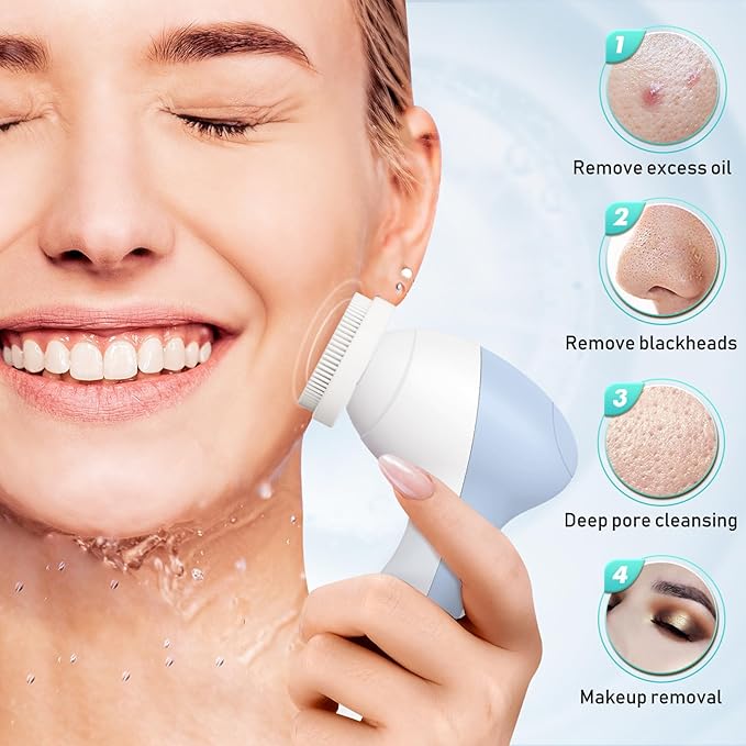 COSLUS FBX04 Powered Facial Cleansing Brush: Rechargeable Electric Face Cleanser - Image 5