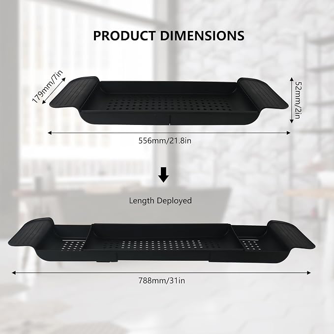 Bath Tub Tray - Stretchable, Strong Load-Bearing, Anti-Slip Design - Ultimate - Image 6