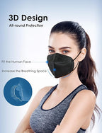 HUHETA KN95 Face Masks, Packs of 30 Individually Wrapped, 5-Ply Breathable and - Image 4