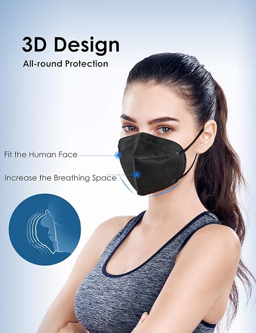 HUHETA KN95 Face Masks, Packs of 30 Individually Wrapped, 5-Ply Breathable and - Image 4