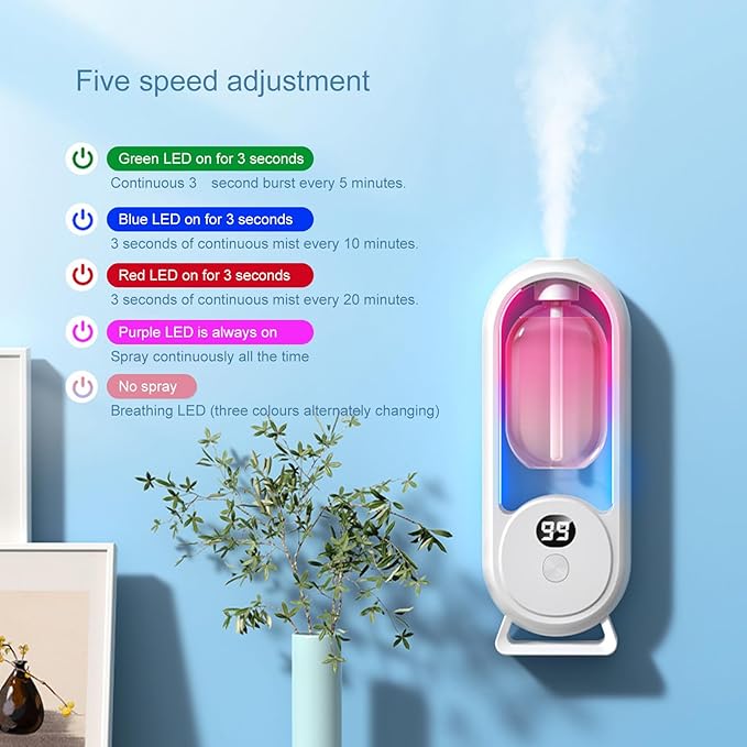Air Freshener Automatic Spray Bathroom, Wall Mounted Essential Oil Diffuser - Image 4