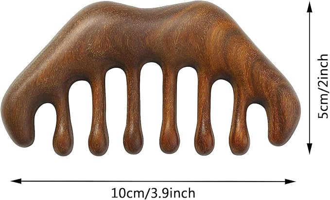 OULIGET Massage Wooden Comb, Wood Wide Tooth Hair Comb, Scraping Scalp Massage - Image 2