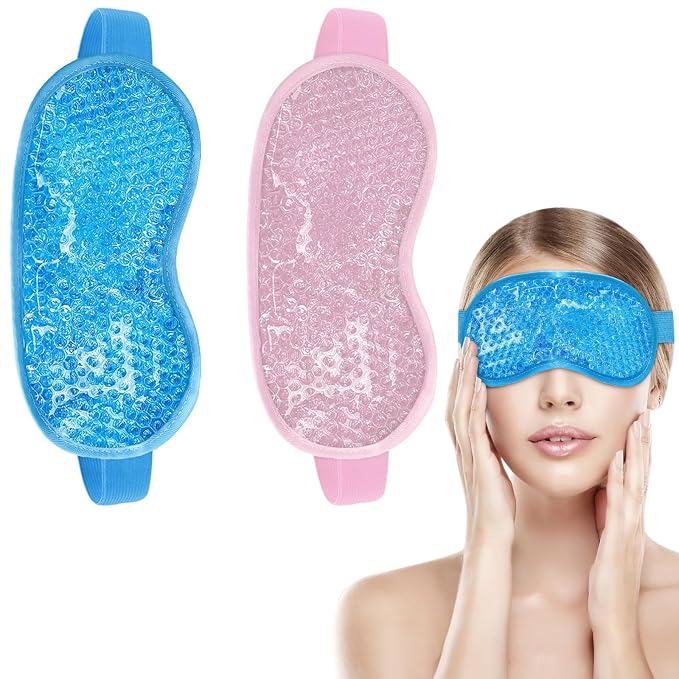 candyfouse 2Pack Cold Cooling Eye Mask, Reusable Hot Colder Therapy Gel Bead by candyfouse