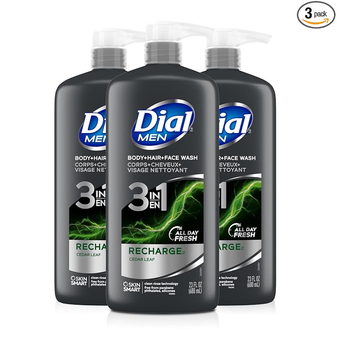 Dial Men 3in1 Body, Hair and Face Wash, 69 fl oz by DialSoap