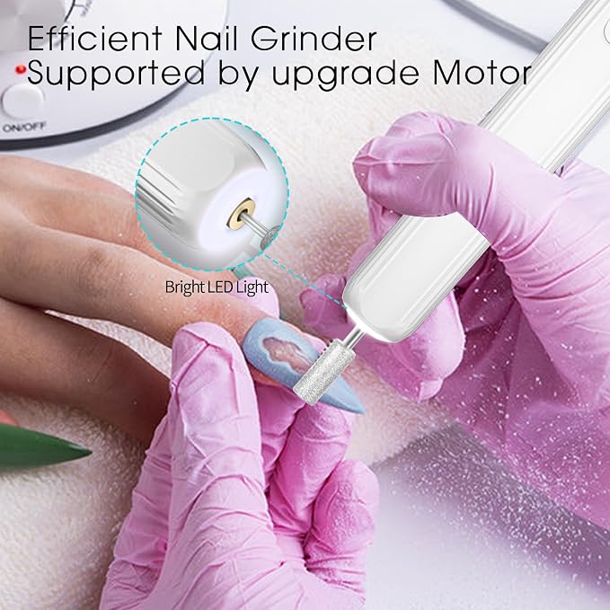 Electric Nail Drill, Professional Manicure Pedicure Kit, Cordless Electric Nail - Image 7