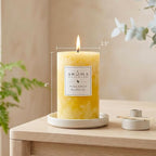 Aroma Naturals Essential Oil Orange and Lemongrass Scented Pillar Candle - Image 8