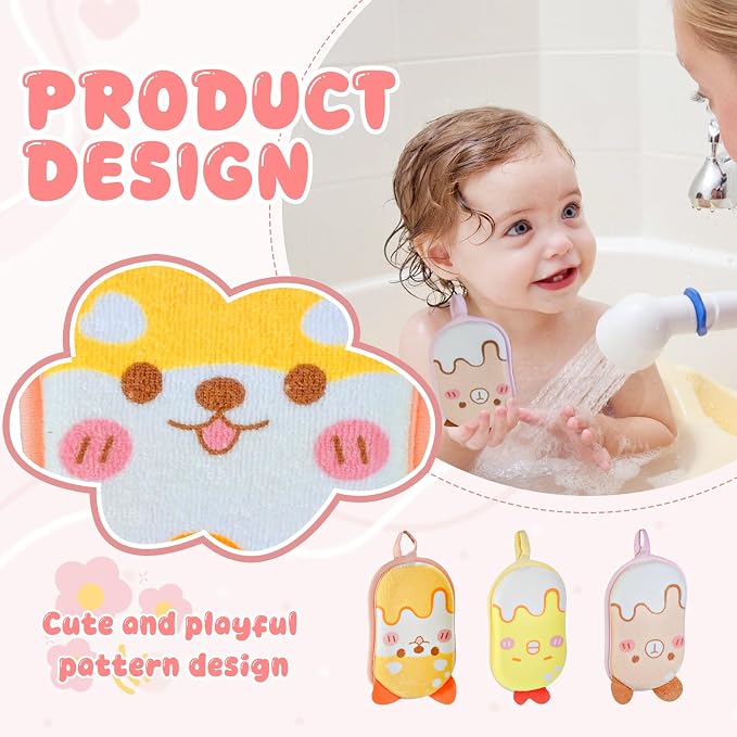 Baby and Kids Bath Loofah Sponge, Soft and Absorbent Toddler Exfoliating Body - Image 4