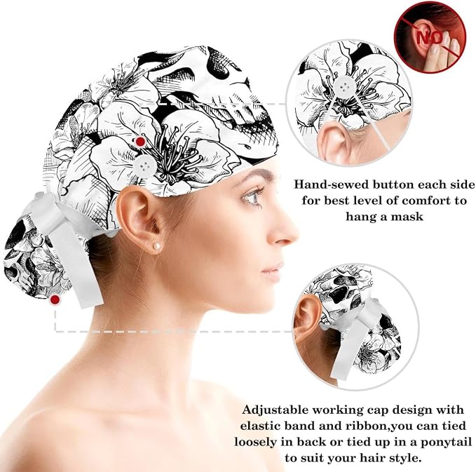 Ethnic Aztec Pattern Adjustable Scrub Cap Hat - Image 3