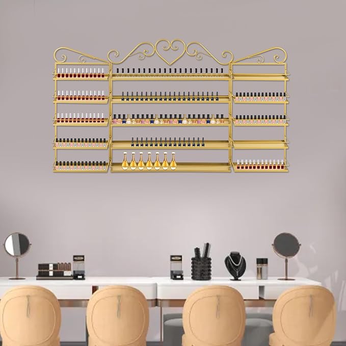 Nail Polish Organizer Wall Mounted, Metal Nail Polish Storage Holder - Image 9
