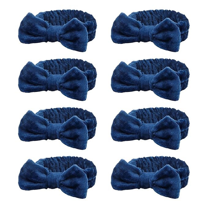 Semato 8Pcs Navy Blue Spa Headband Bachelorette Party Favors Set Skincare by Semato