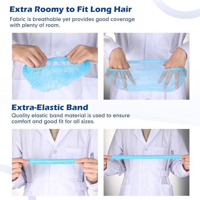 Yahenda 2000 Pcs Disposable Hair Nets Bulk 21 Inch Non Woven Bouffant Caps - Image 4