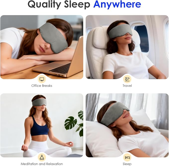 Weighted Eye Mask for Sleeping, Soft Minky Sleep Mask for Side Sleeper - Image 7