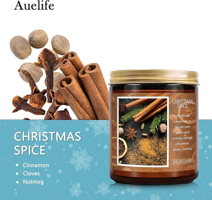 Christmas Candle | Christmas Spice Scented Candle, Holiday Candles Gift - Image 2