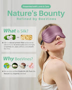 BeeVines 100% Real Mulberry Silk 2 Pack Sleep Mask, Pure Silk Eye Masks - Image 7