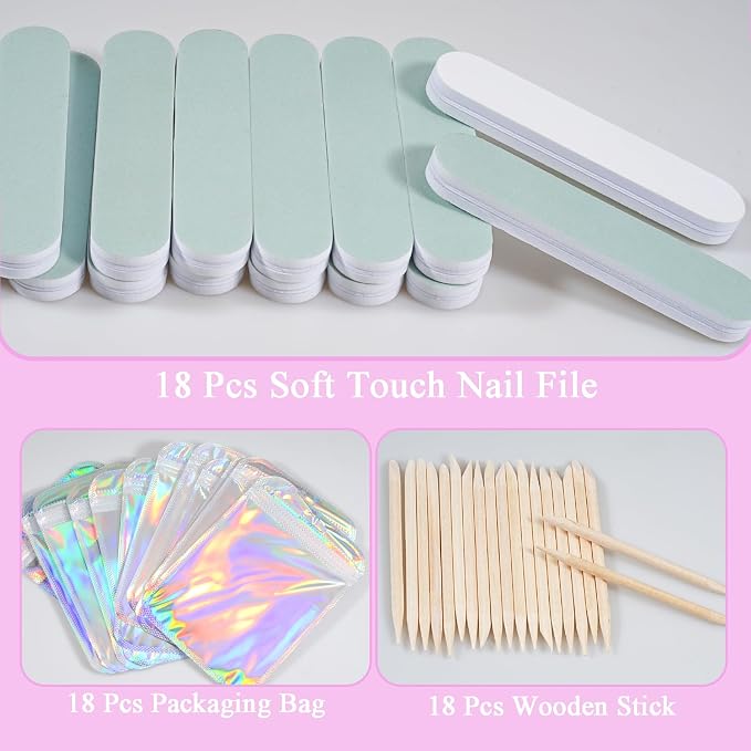 Disposable Manicure Kit Professional, 18 Set Press On Nail Tool Kit - Image 3