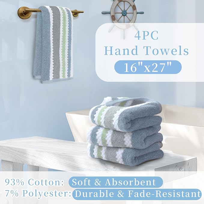 Waffle Hand Towels, Durable Striped Hand Towel - Image 6