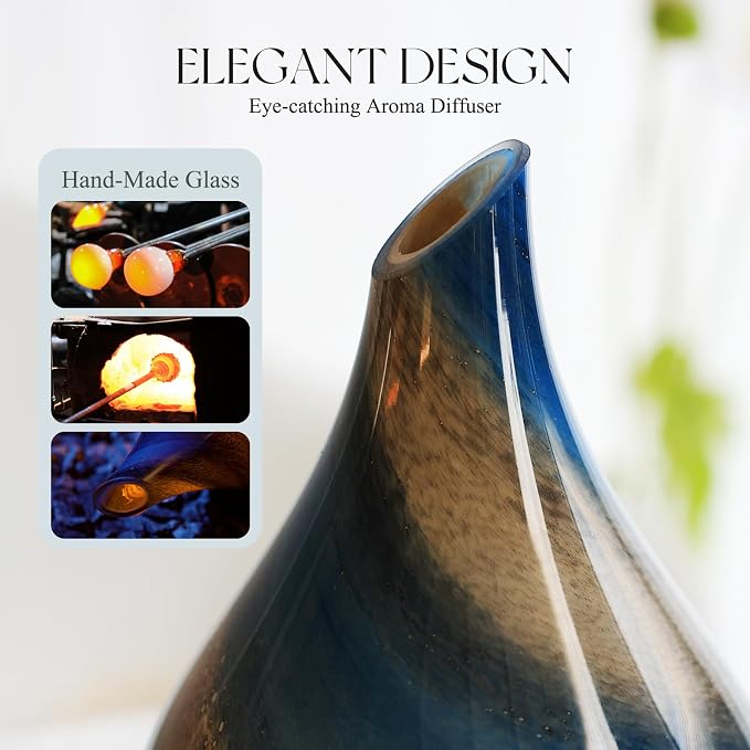Porseme 280ml Essential Oil Diffuser Glass Color Changing Aroma Air Diffusers - Image 5
