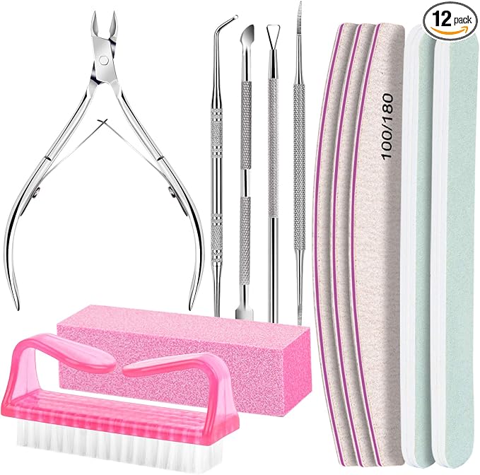 FANDAMEI Nail Care Kit, Nail Files 100/180, Nail Buffer Block, Cuticle Nippers by FANDAMEI