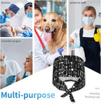 Scrub Cap for Women and Men Boho Black Leaf Pattern Adjustable Breathable - Image 7