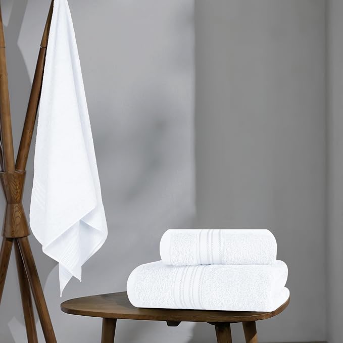 BOUTIQUO Ultra Soft 3 Pack Cotton Towel Set, Contains a Bath Towels 28x55 inch - Image 4